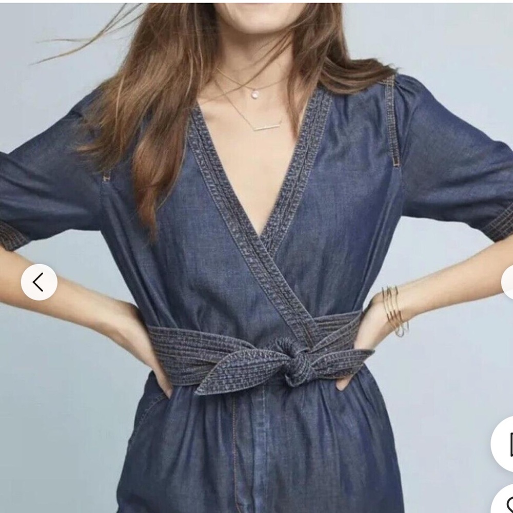 Pilcro and the letterpress by anthropology,  Blue Jean romper Size 6